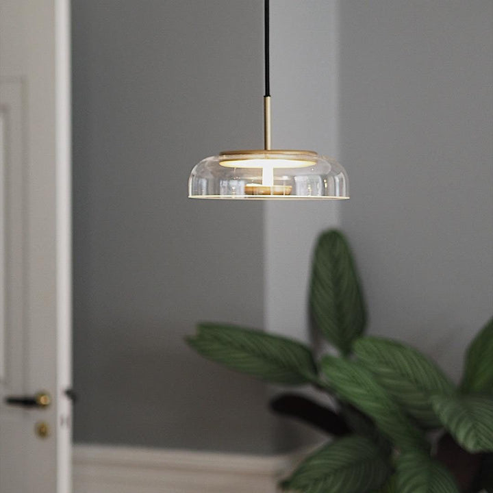Modern Brass & Glass Pendant Light