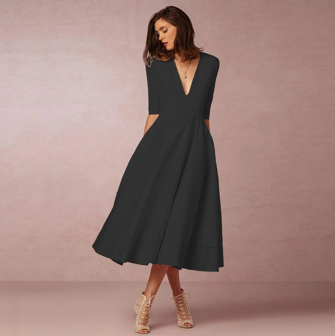 Women’s A-Line V-Neck Short Sleeve Mini Dress for Spring/Summer