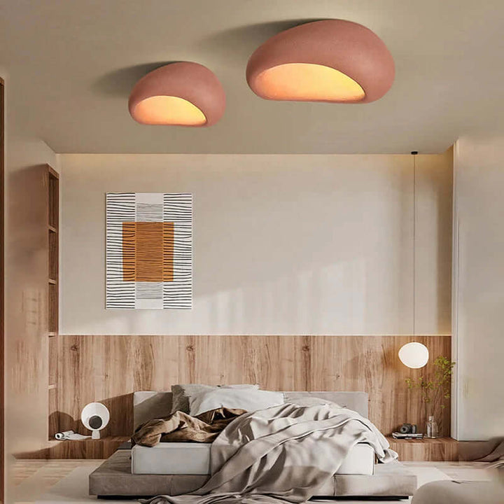 Wabi-Sabi Style Resin Ceiling Light Fixture