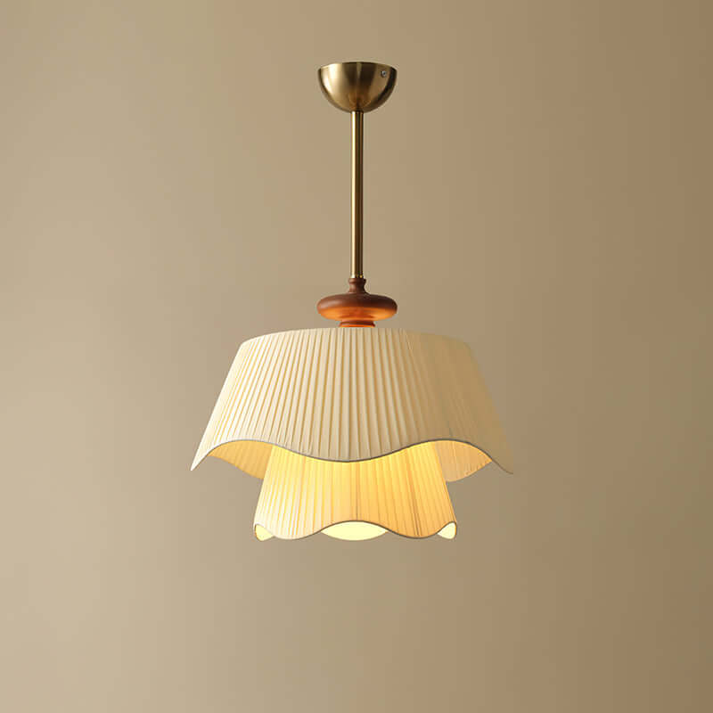 Modern Pendant Lamp with Metal, Glass & Wood