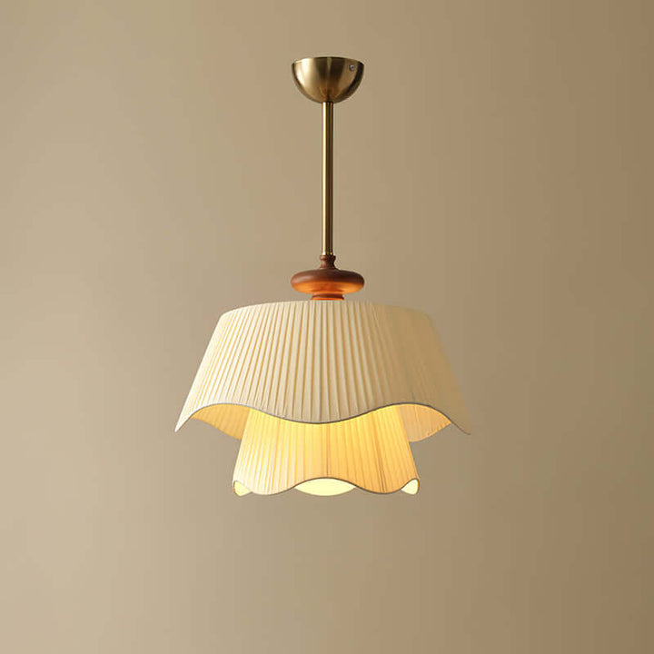Modern Pendant Lamp with Metal, Glass & Wood