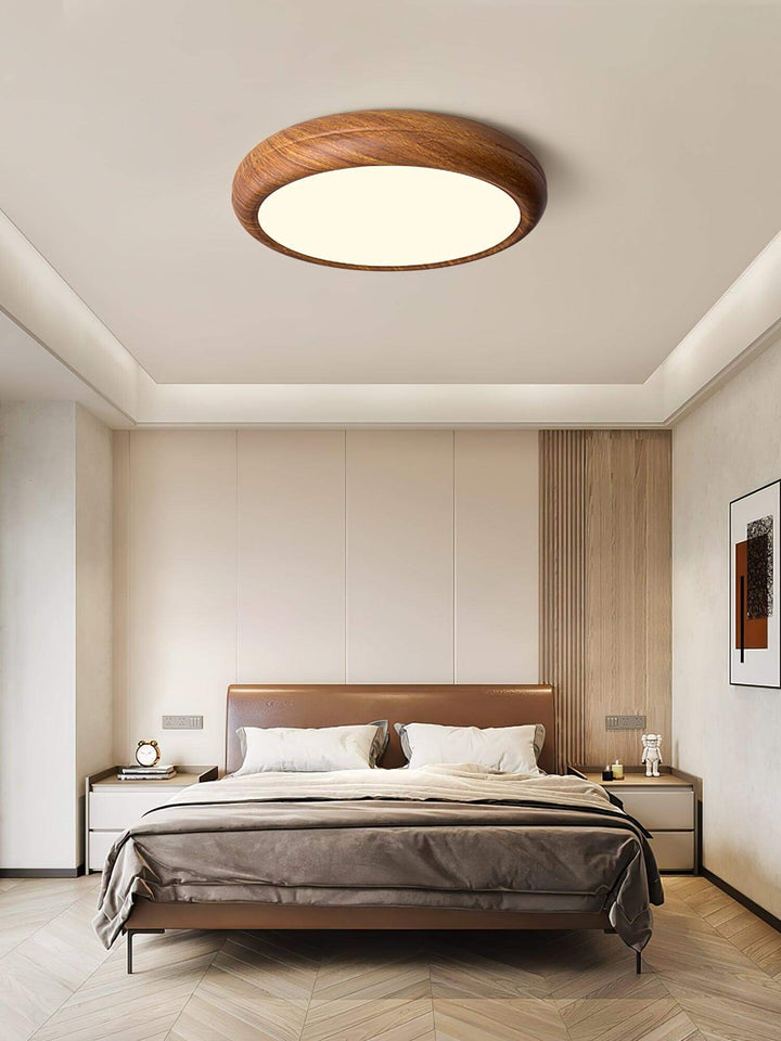 Modern Wood Grain LED Ceiling Light Fixture