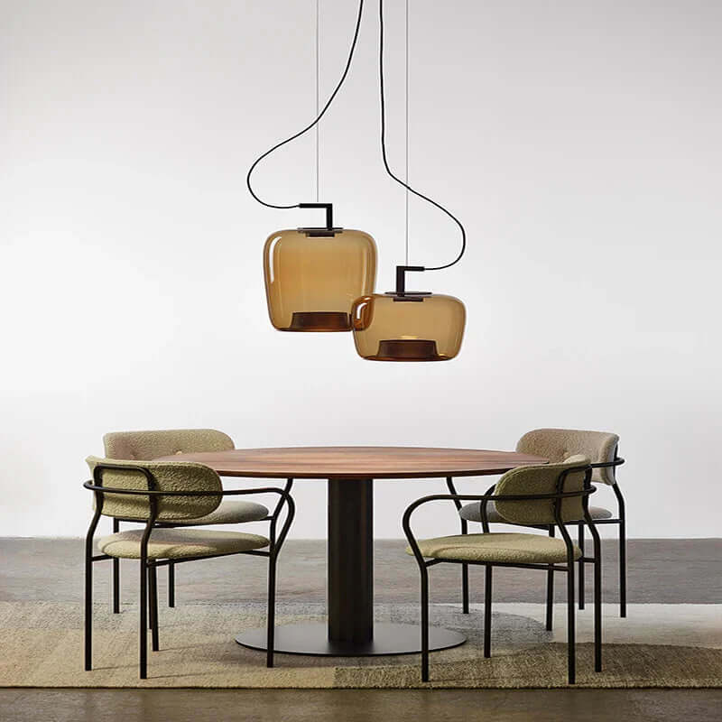 Modern Glass Pendant Light with LED
