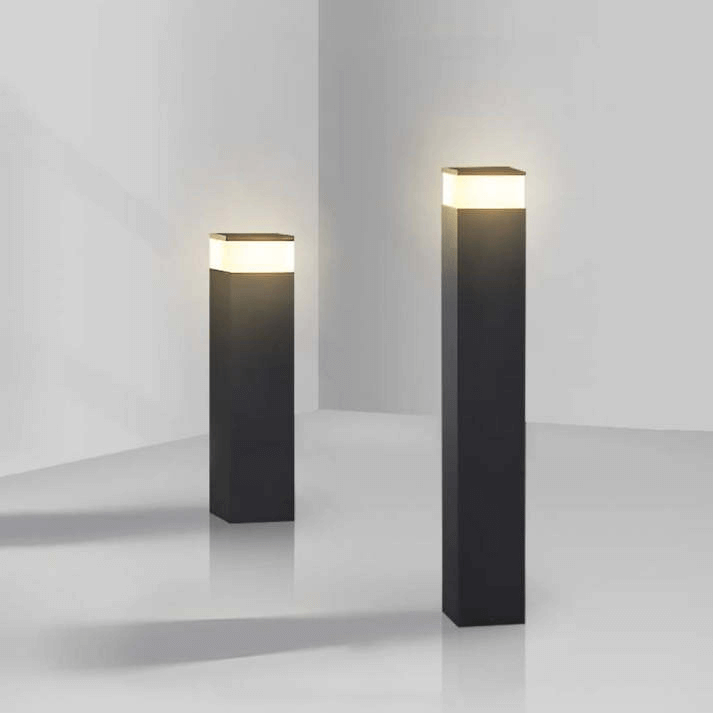 Solar LED Outdoor Lamp - Rectangular Metal Design