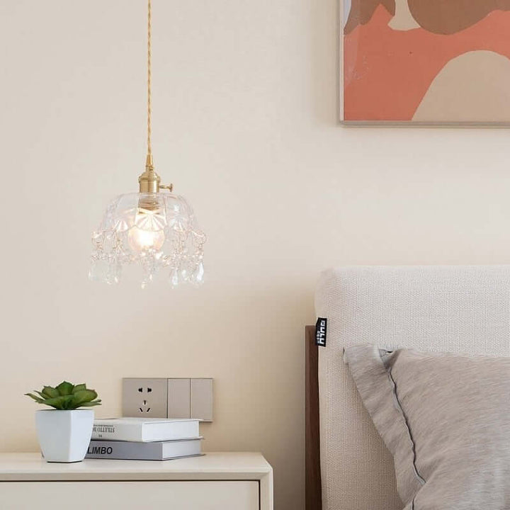 Crystal Glass Pendant Lamp - Elegant Transparent Design