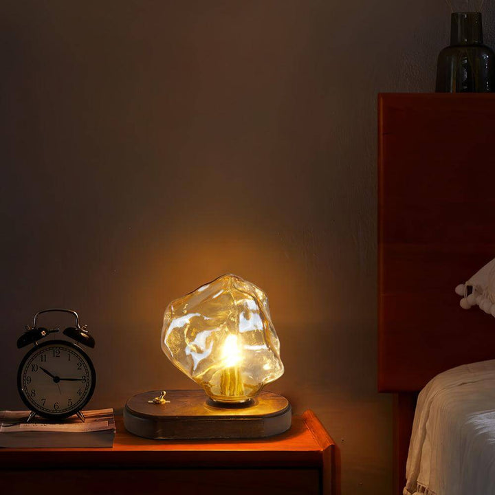 Elegant Glass Table Lamp with Metal Base
