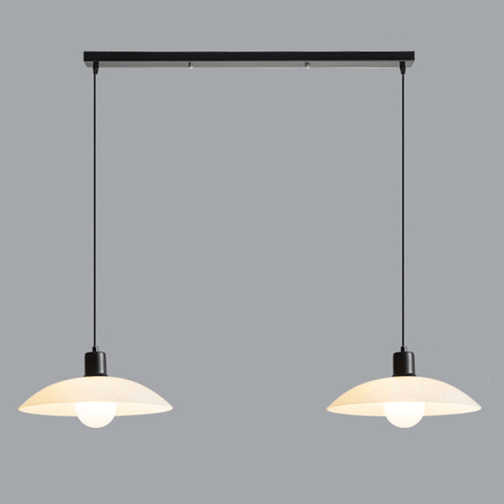 Modern White Glass Disc Pendant Light