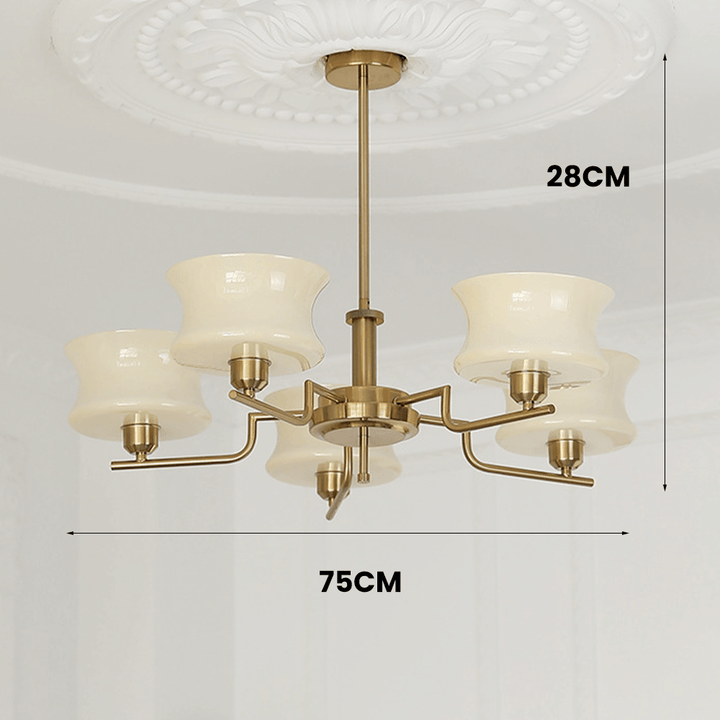 Vintage Metal & Glass Chandelier for Dining Room