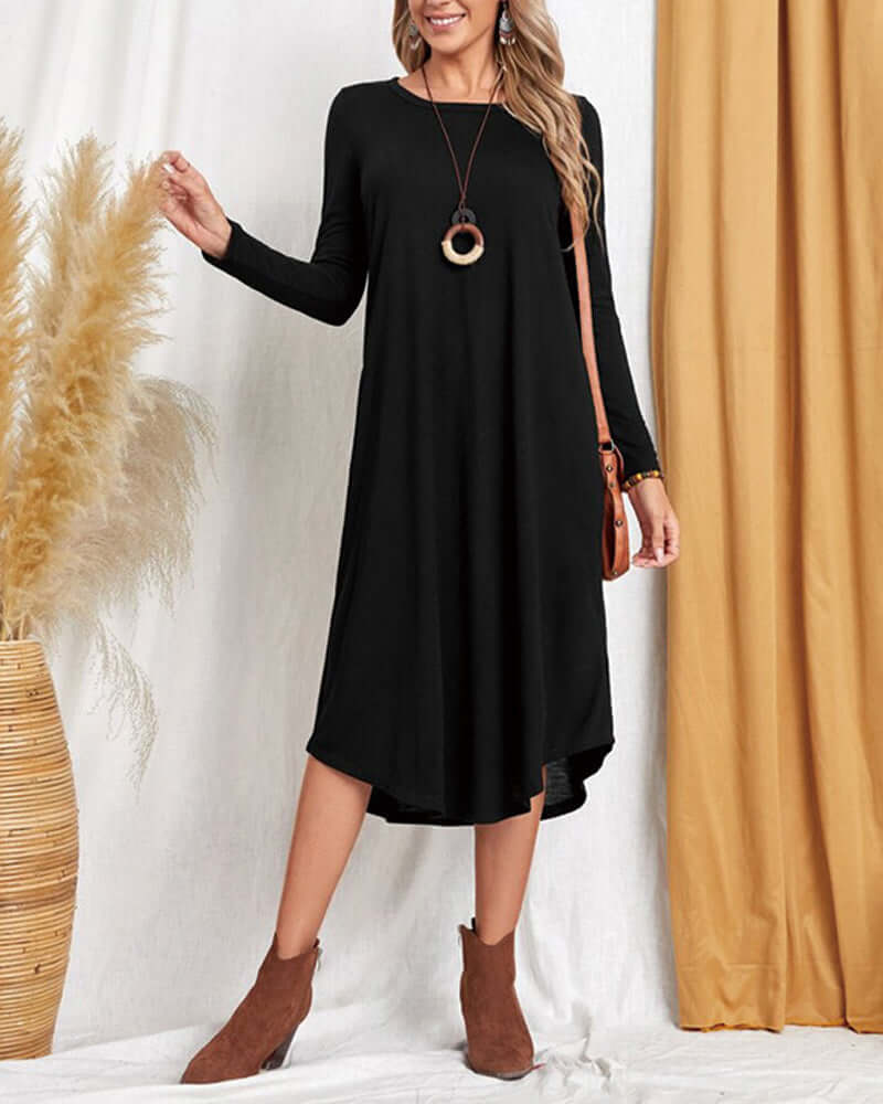 Women's Cozy Long-Sleeve Winter Dress