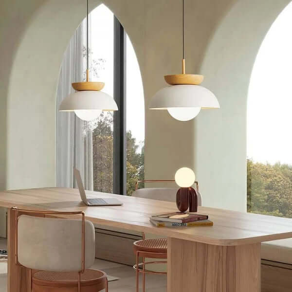 Modern Semi-Wooden Pendant Light