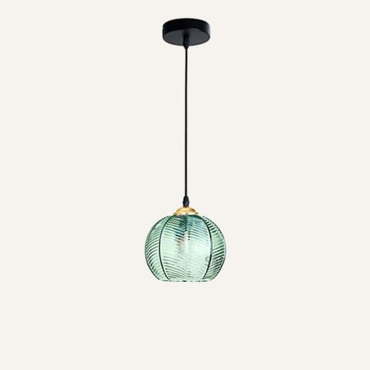 Frosted Glass Pendant Light with Decorative Leaf Pattern