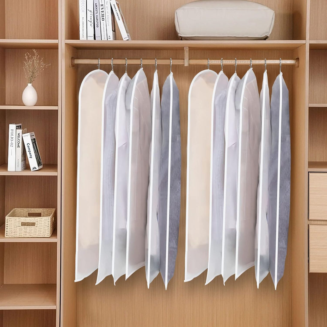 Comprehensive clothes protection: 24 PEVA garment bags for all your wardrobe needs.