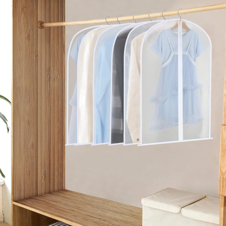 Durable PEVA clothes bags, 24-pack, for efficient closet organization & storage.