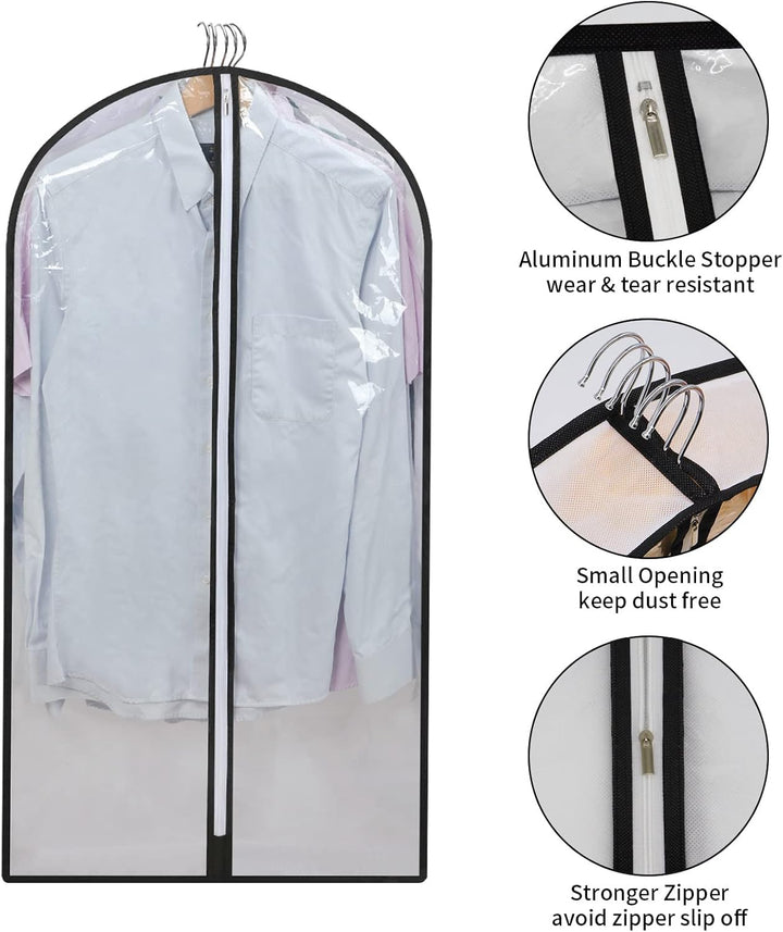 24-pack PEVA hanging clothes bags, designed for optimal garment protection.