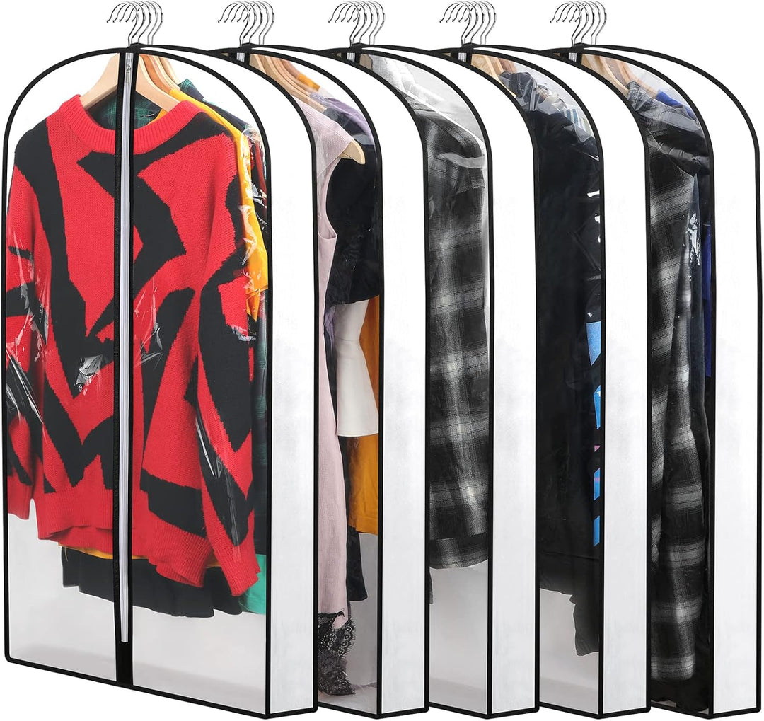 24 breathable PEVA covers for suits, dresses, and formal wear, ensuring longevity.