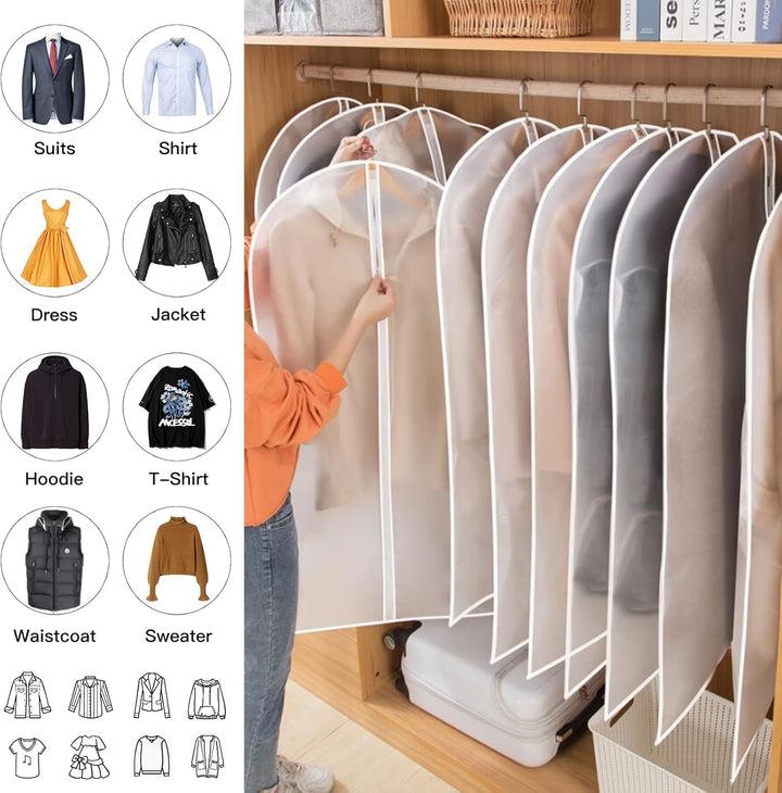 Protect dresses & suits with this 24-pack of durable PEVA garment covers.