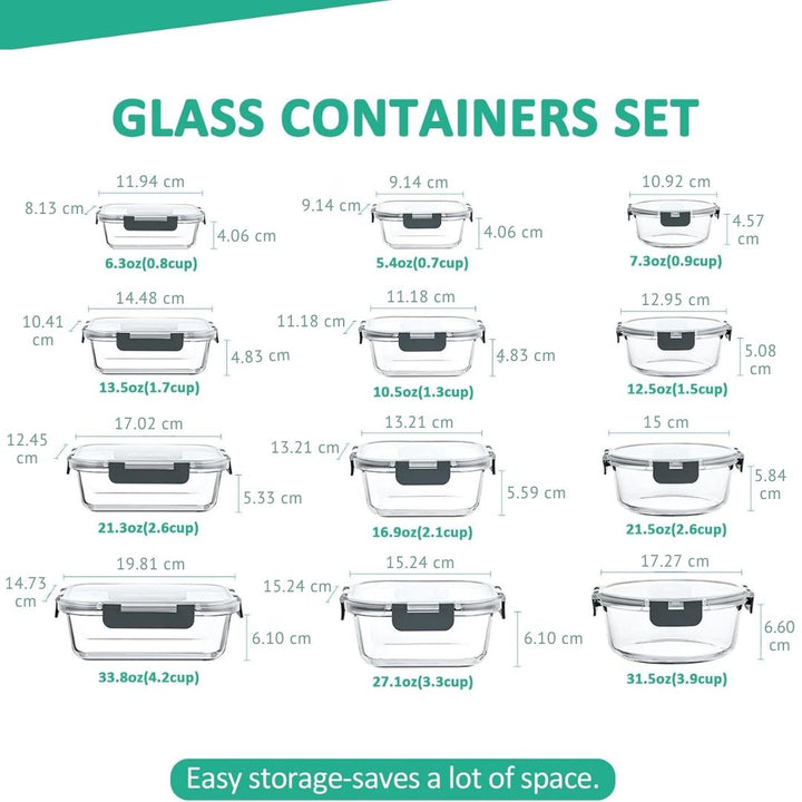 Keep food fresh with this 24-piece airtight glass storage set. Perfect for meal prep, leftovers & organization.