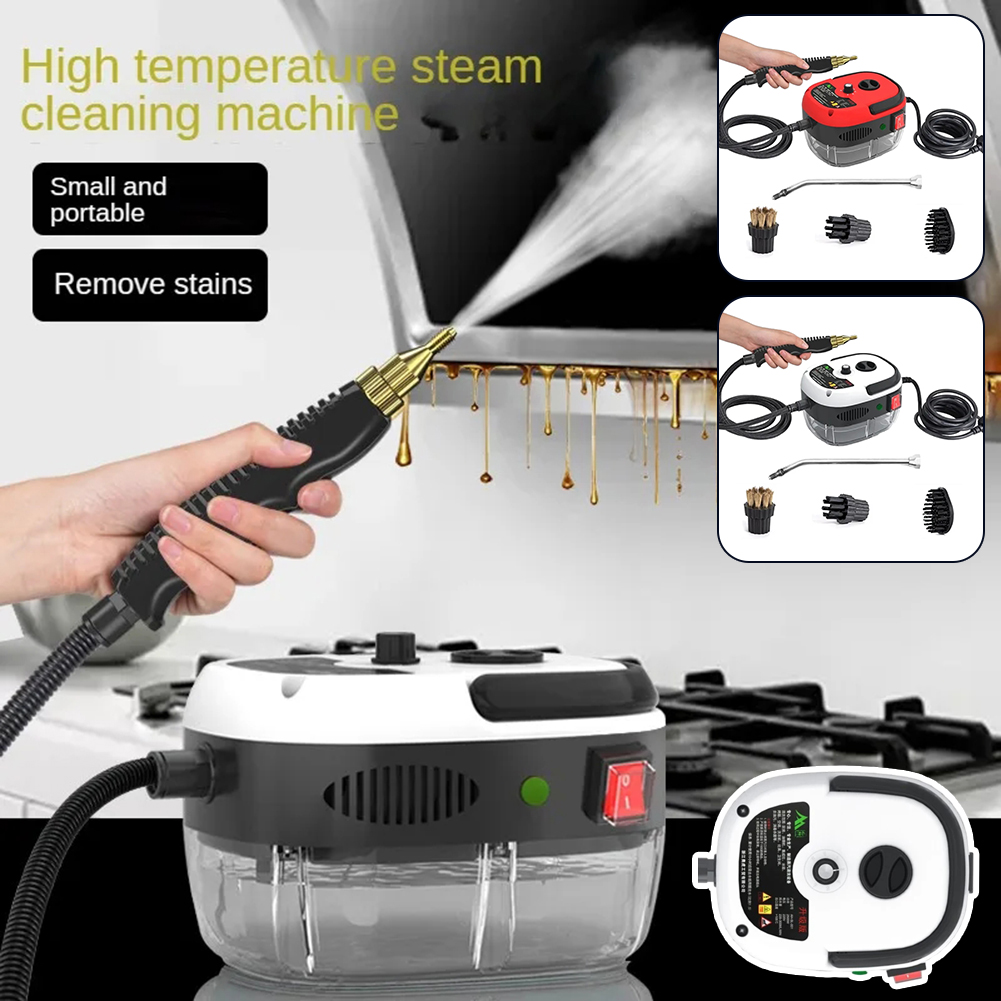 Powerful 2500W high-pressure steam cleaner sanitizes multiple surfaces for a spotless home & kitchen.