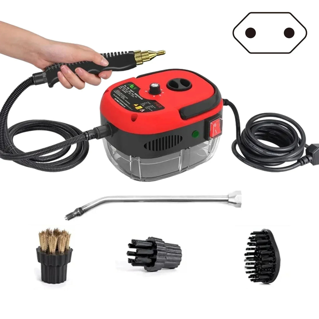 Sanitizing 2500W high-pressure steam cleaner for chemical-free removal of grime & germs in home.