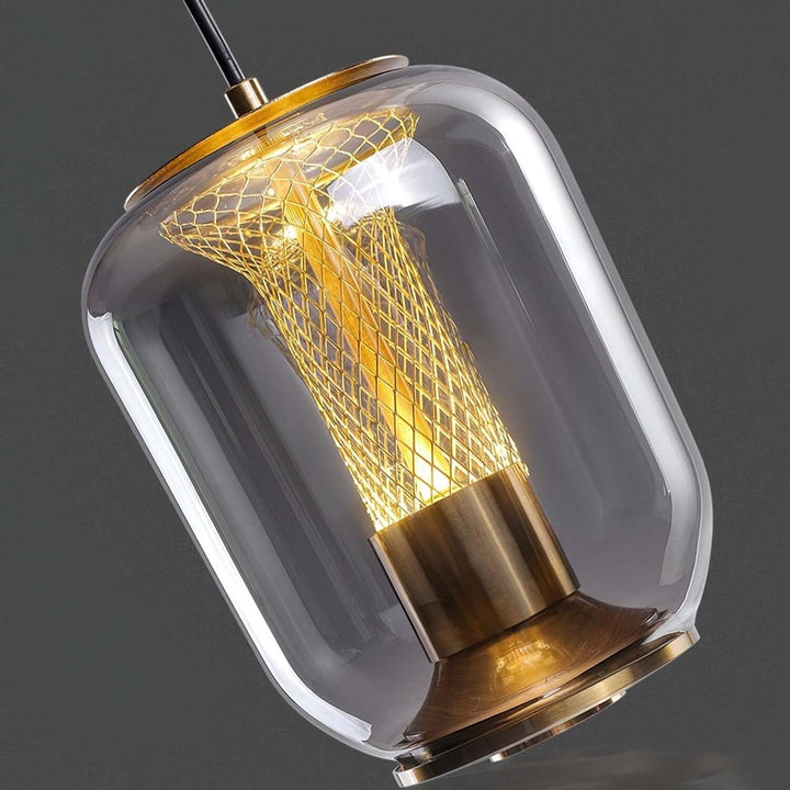 Modern Glass Pendant Light Fixture, 16cm, Integrated LED