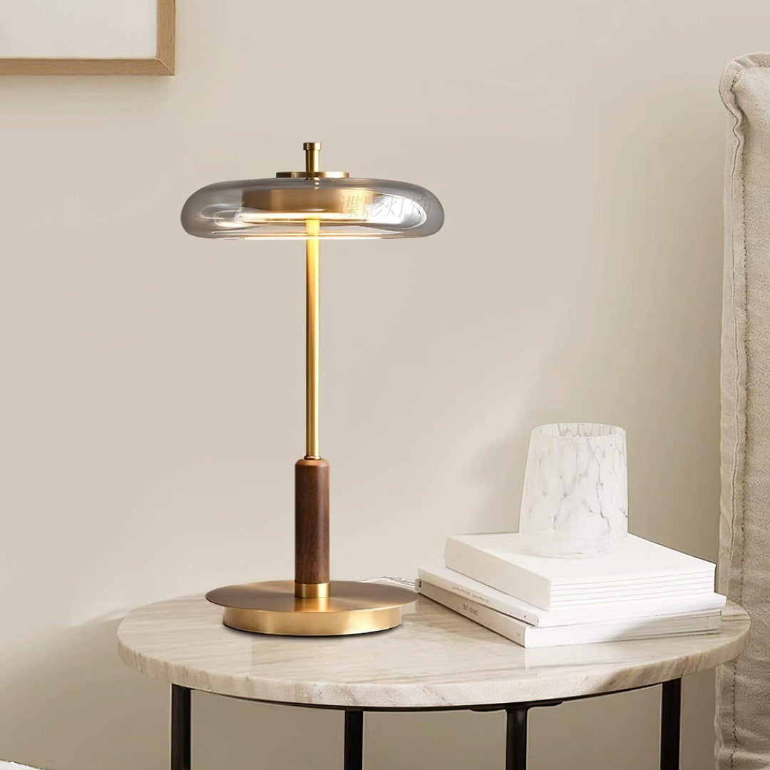 Modern Glass & Metal LED Table Lamp