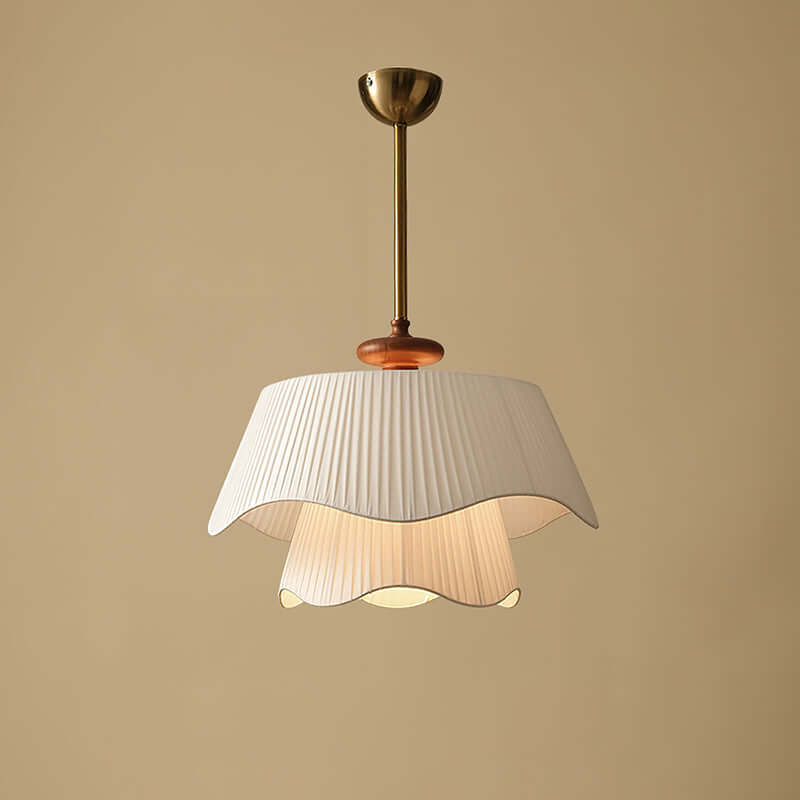 Modern Pendant Lamp with Metal, Glass & Wood