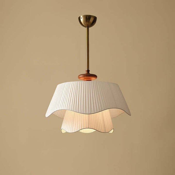 Modern Pendant Lamp with Metal, Glass & Wood