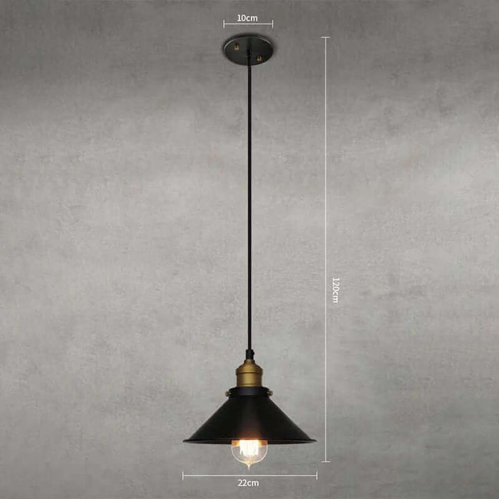 Vintage Brass Cone Pendant Light