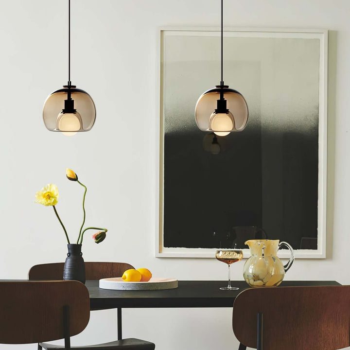 Modern Glass Pendant Light, 25cm Diameter