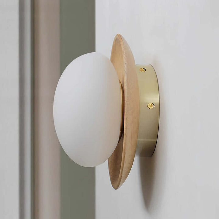 Modern White Wood Wall Sconce Light