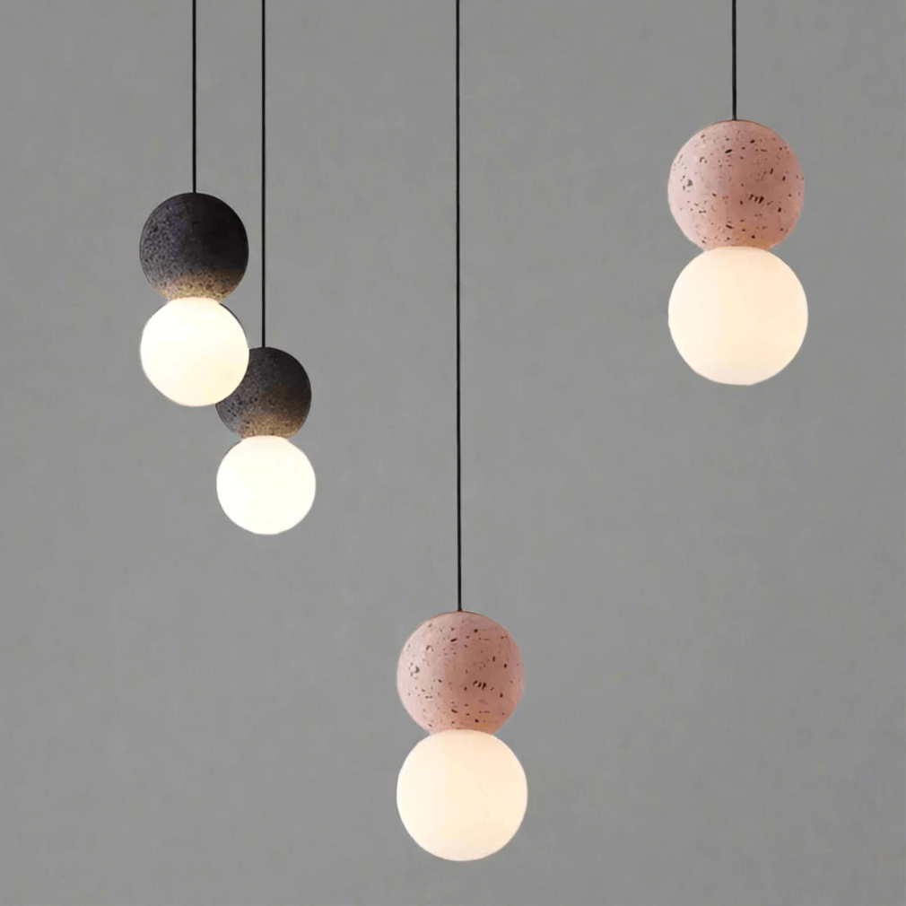 Modern Pendant Lamp with Volcanic Rock Diffuser