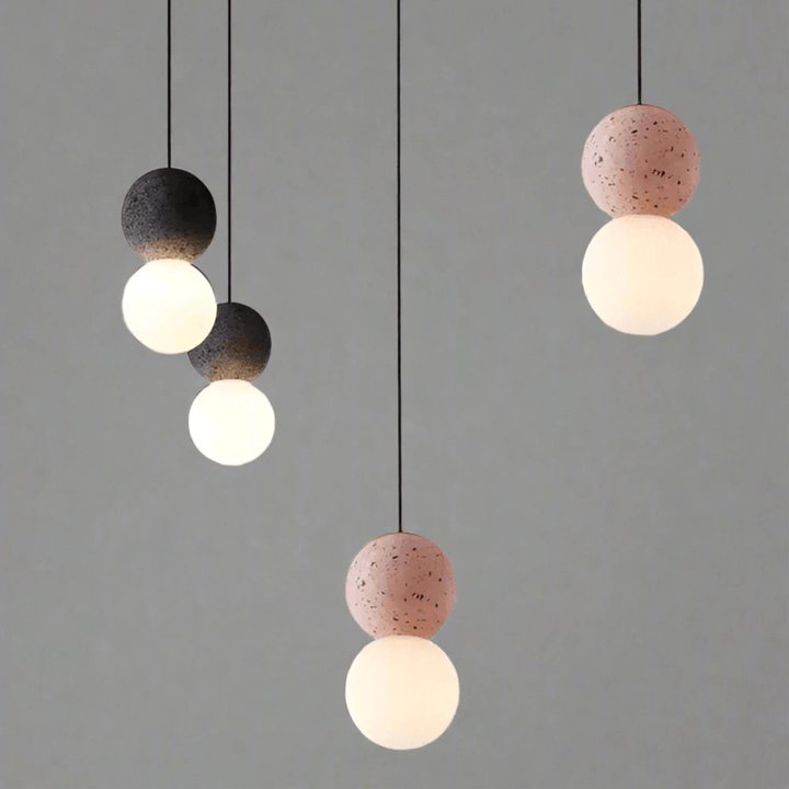 Modern Pendant Lamp with Volcanic Rock Diffuser
