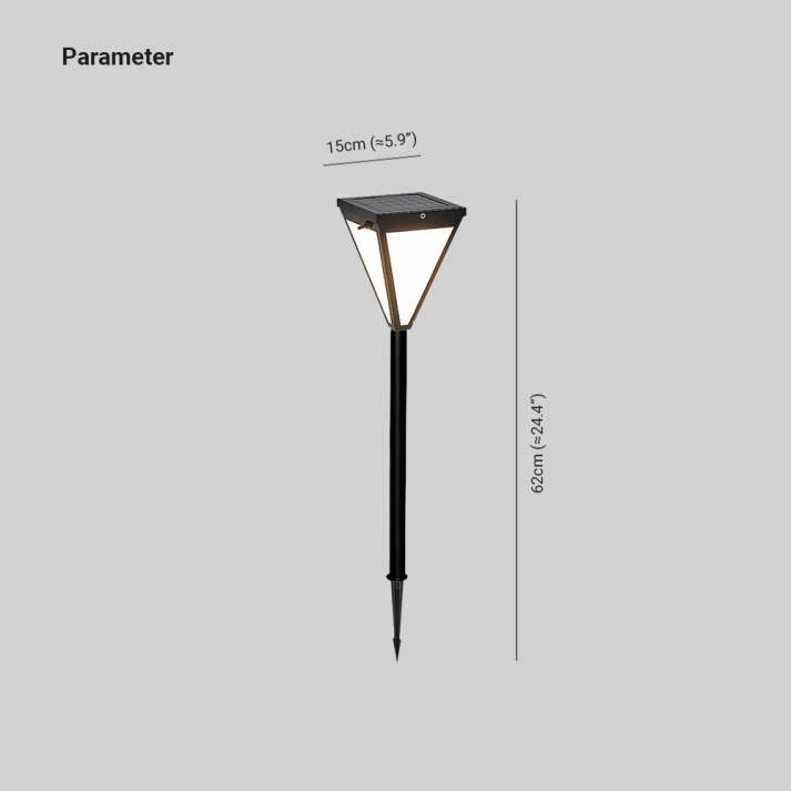 Modern Solar LED Outdoor Lamp - Black