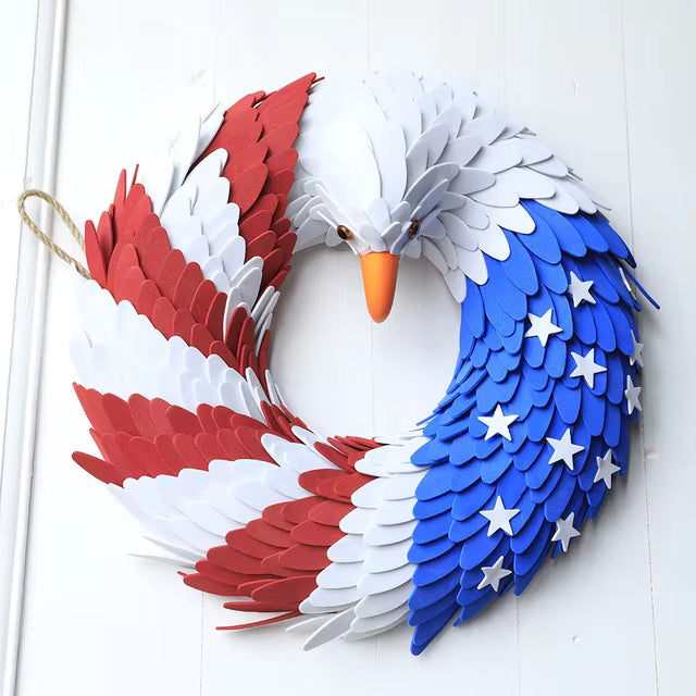 Veterans Eagle Wreath Wall Art for Patriotic Home Decor