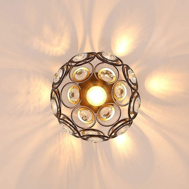 Luxury Gold Crystal Ball Ceiling Light Fixture