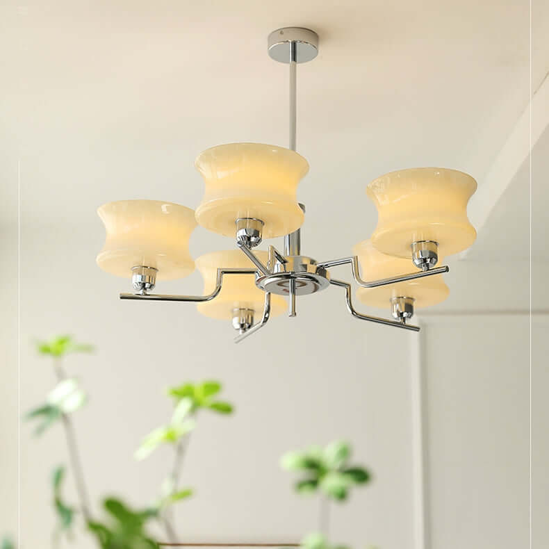 Vintage Metal & Glass Chandelier for Dining Room