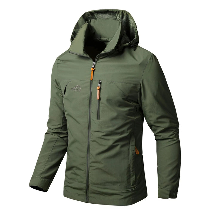 Men's Zip-Up Jacket with Water-Resistant Design and Collar