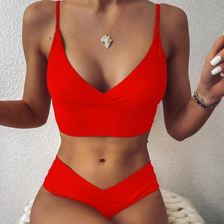 High-Waisted Ruffle Bikini Set