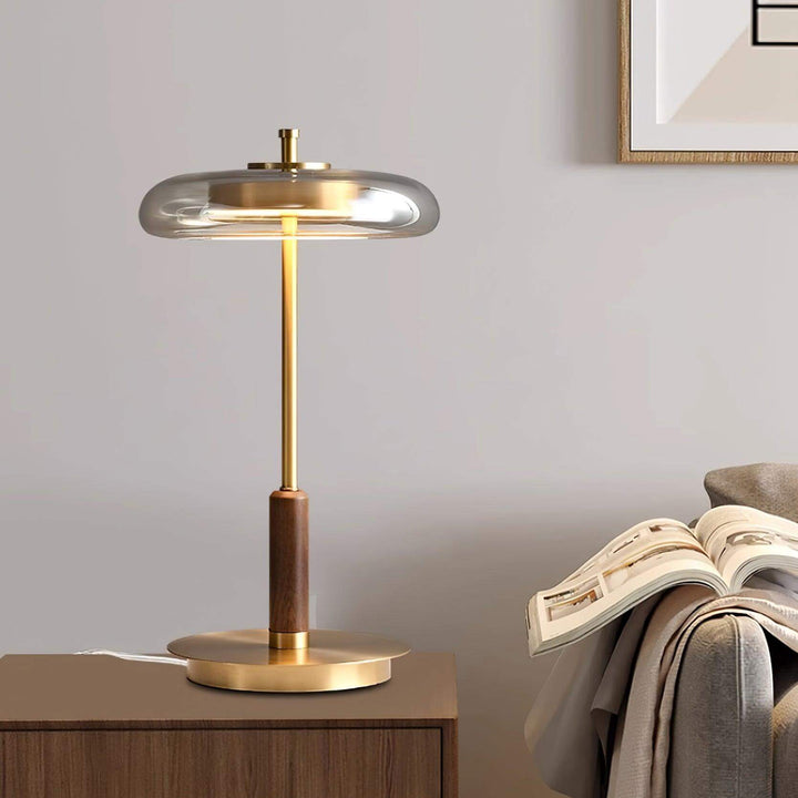 Modern Glass & Metal LED Table Lamp