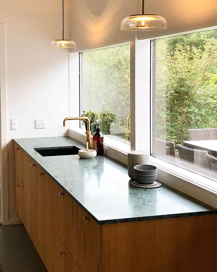Modern Brass & Glass Pendant Light