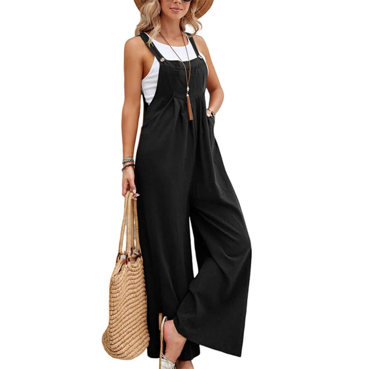 Lightweight Sleeveless Wide-Leg Jumpsuit