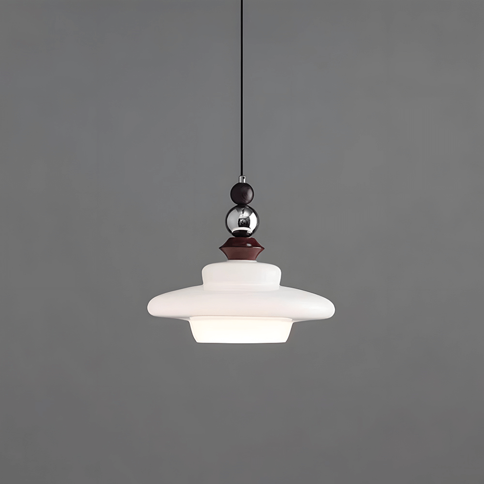 Medieval Style Beige Glass Pendant Light