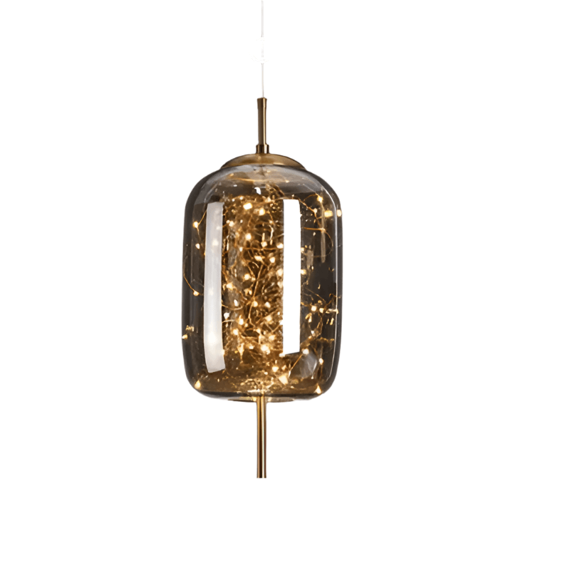 Brown Glass Pendant Light with Multiple Lights