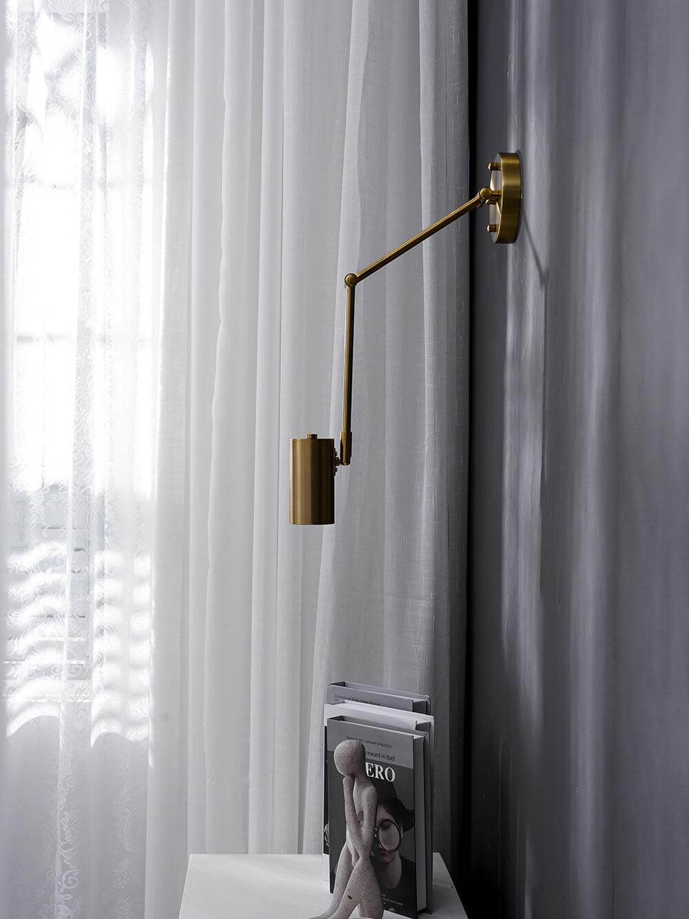 Adjustable Metal Swing Arm Wall Lamp with Integrated LED
