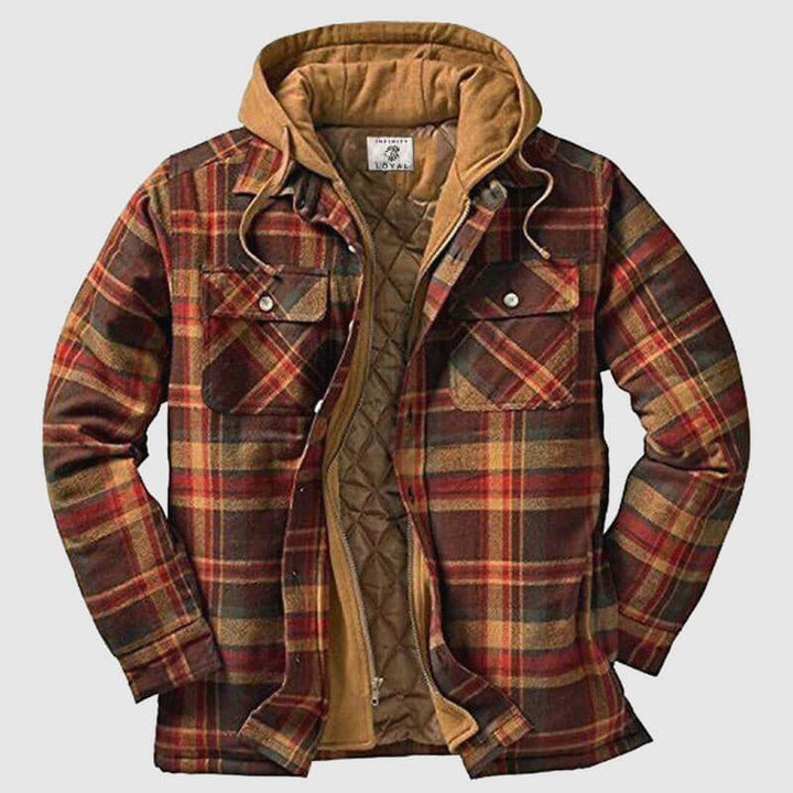 Men's Casual Checkered Jacket - Spring & Fall Regular Fit