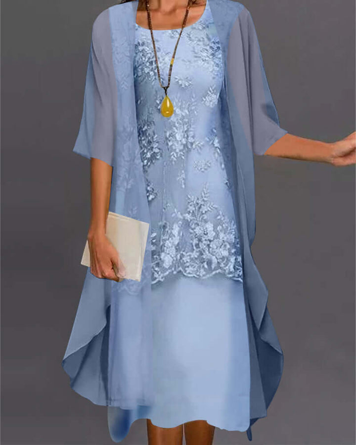 Elegant two-piece dress set detail