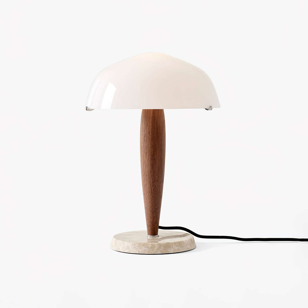 Elegant Glass & Wood Table Lamp
