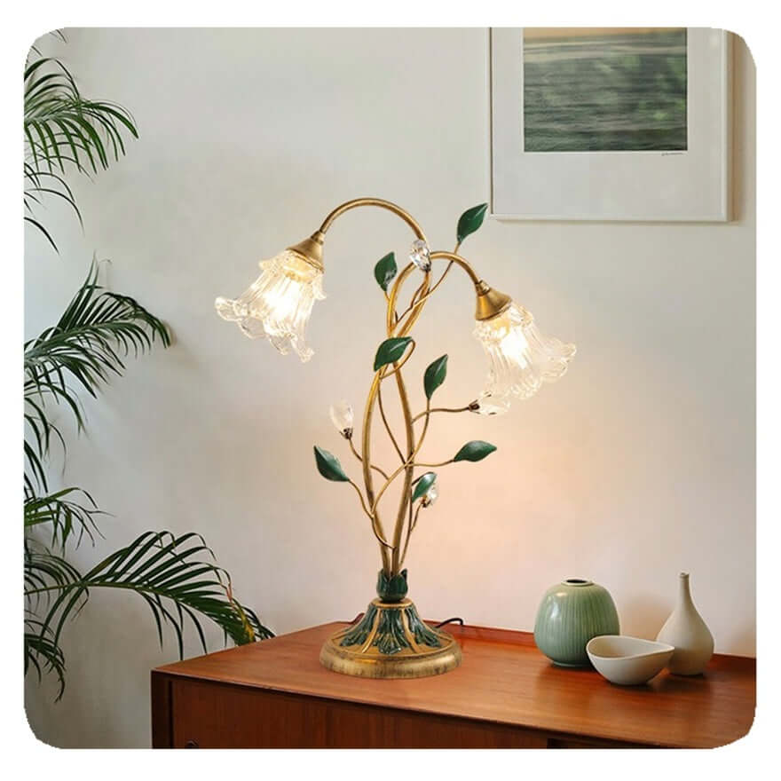 Elegant Crystal Flower Table Lamp