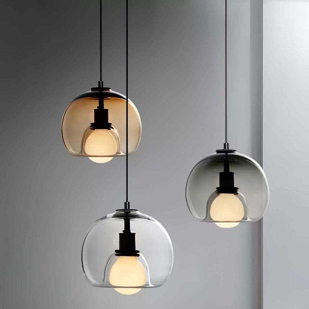 Modern Glass Pendant Light, 25cm Diameter