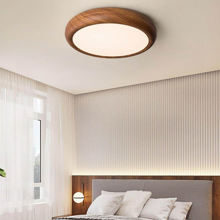 Modern Wood Grain LED Ceiling Light Fixture